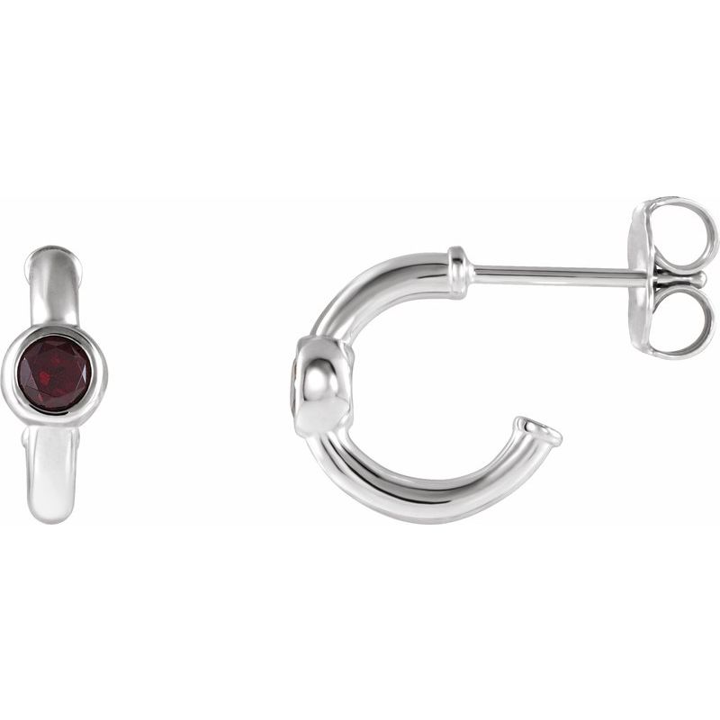 Bezel-Set Huggie Earrings