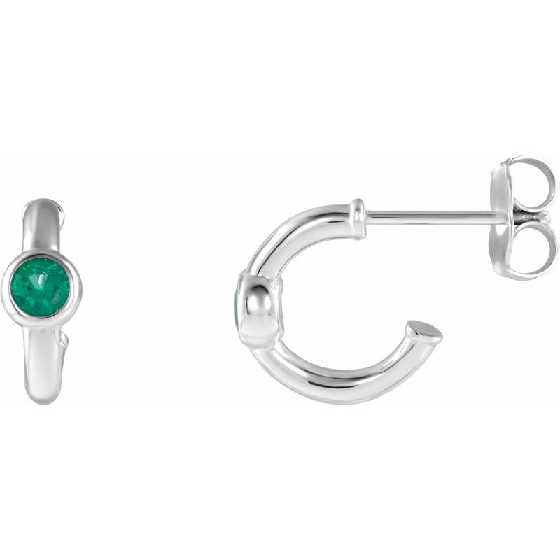 Bezel-Set Huggie Earrings