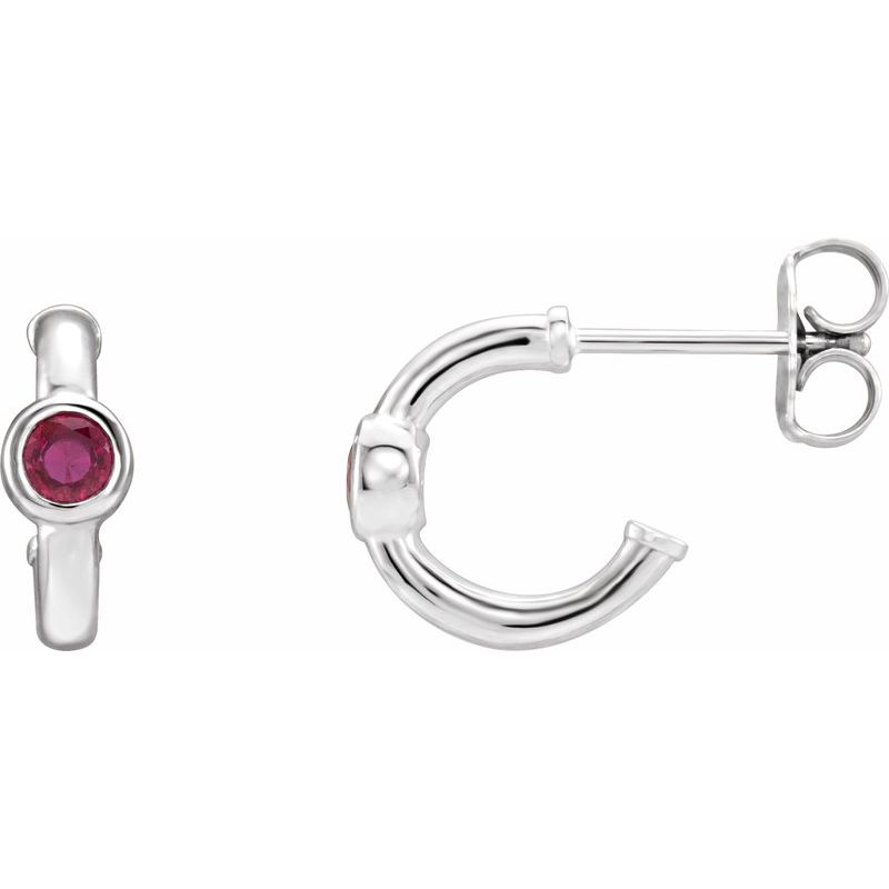Bezel-Set Huggie Earrings