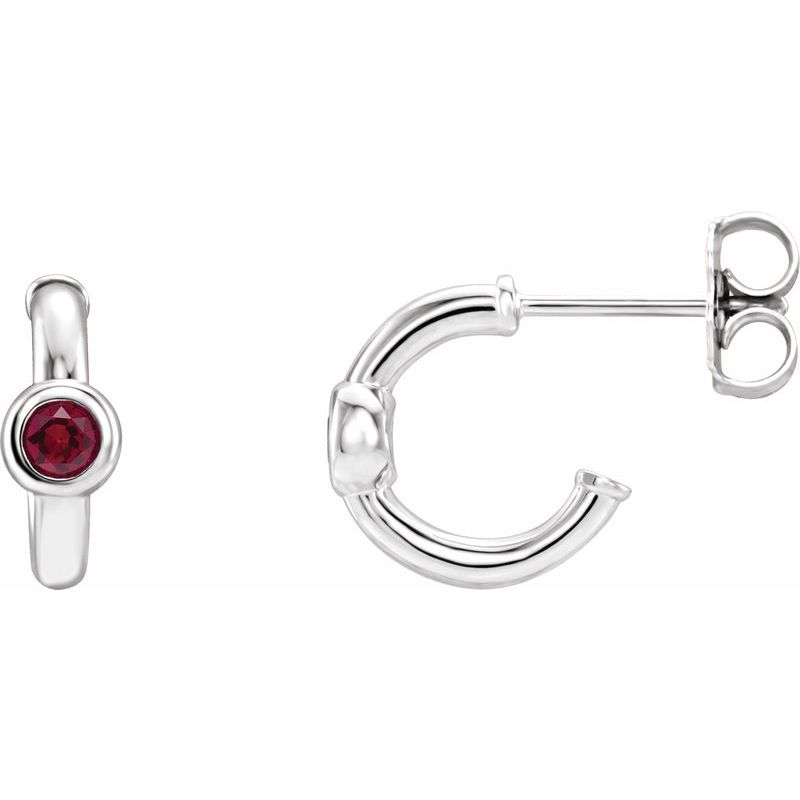 Bezel-Set Huggie Earrings