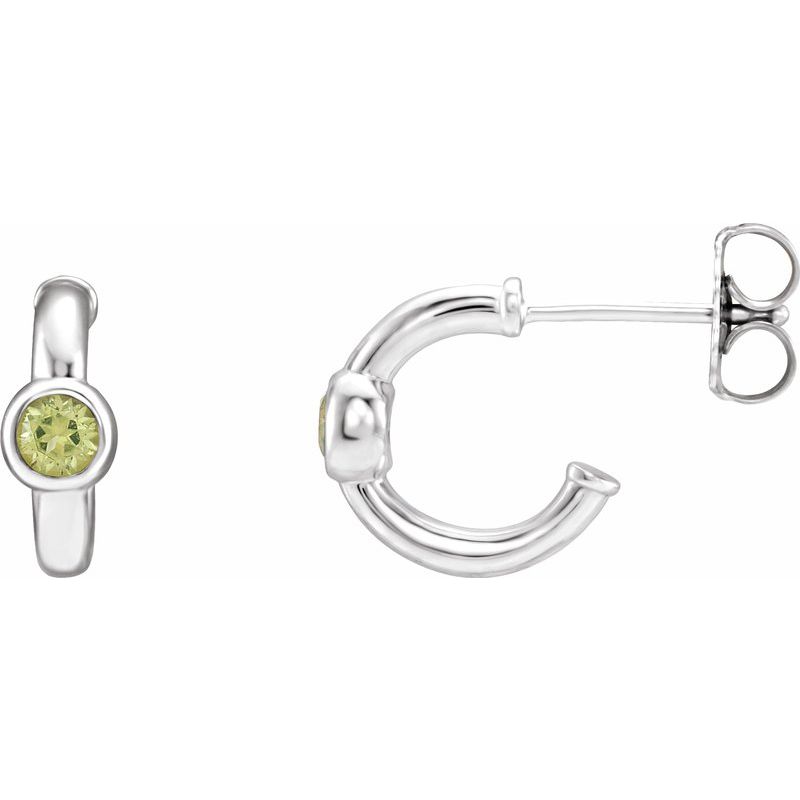 Bezel-Set Huggie Earrings
