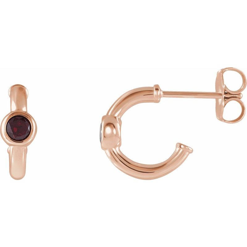 Bezel-Set Huggie Earrings