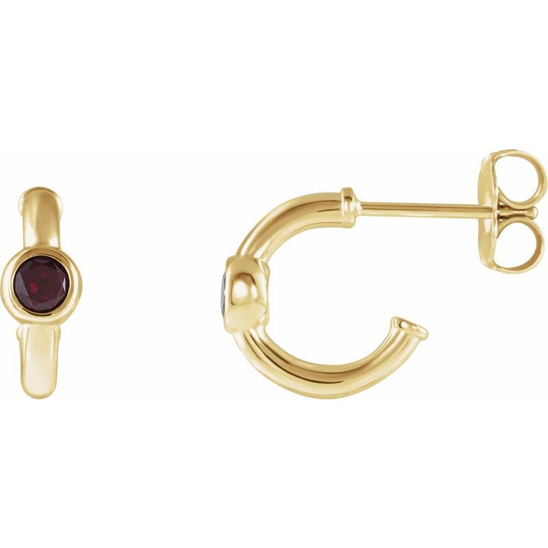 Bezel-Set Huggie Earrings