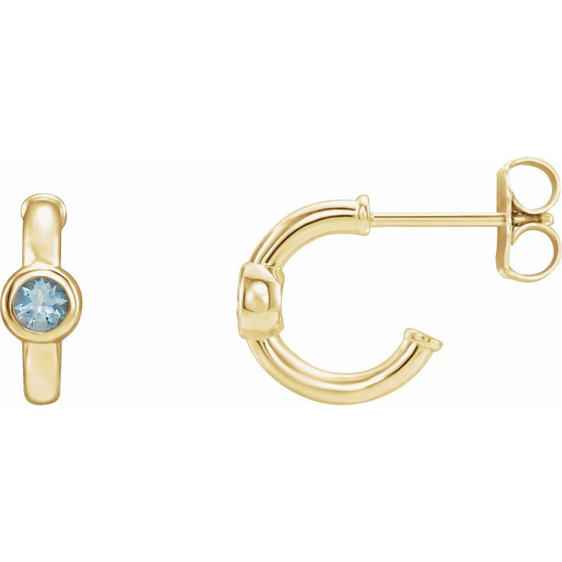 Bezel-Set Huggie Earrings