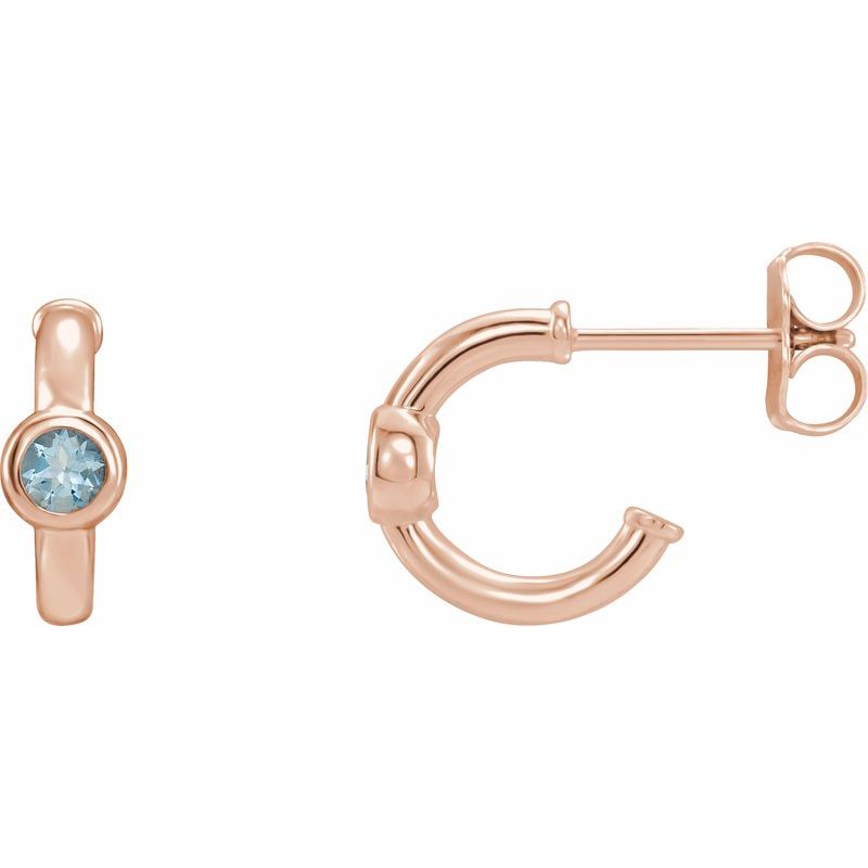 Bezel-Set Huggie Earrings
