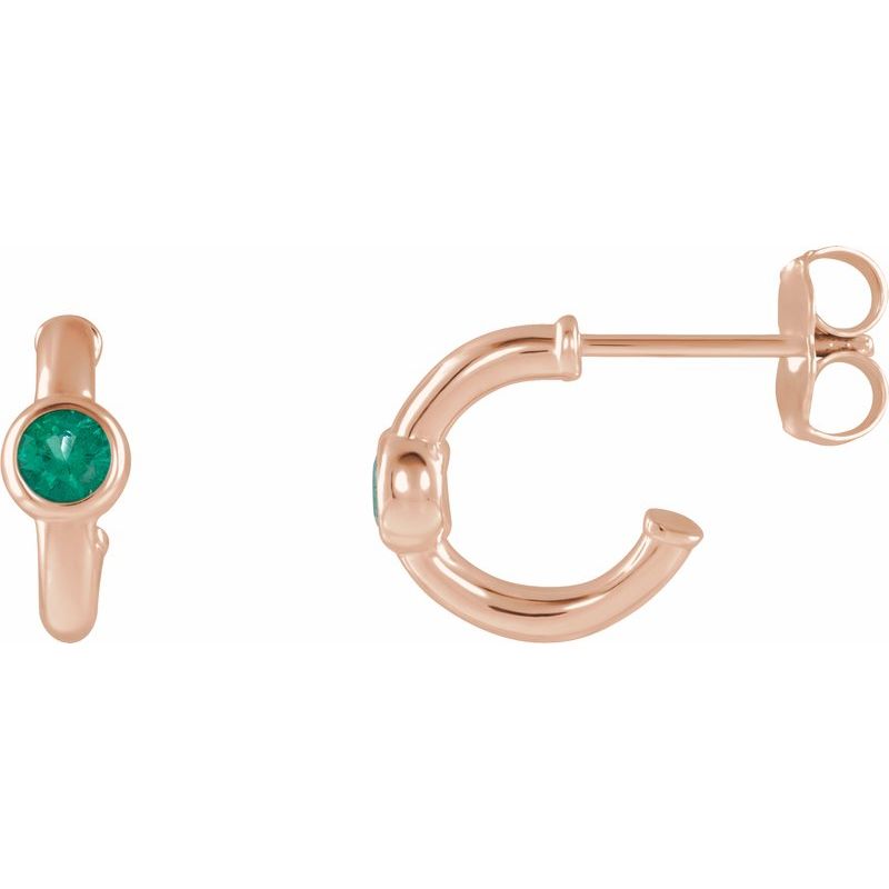 Bezel-Set Huggie Earrings