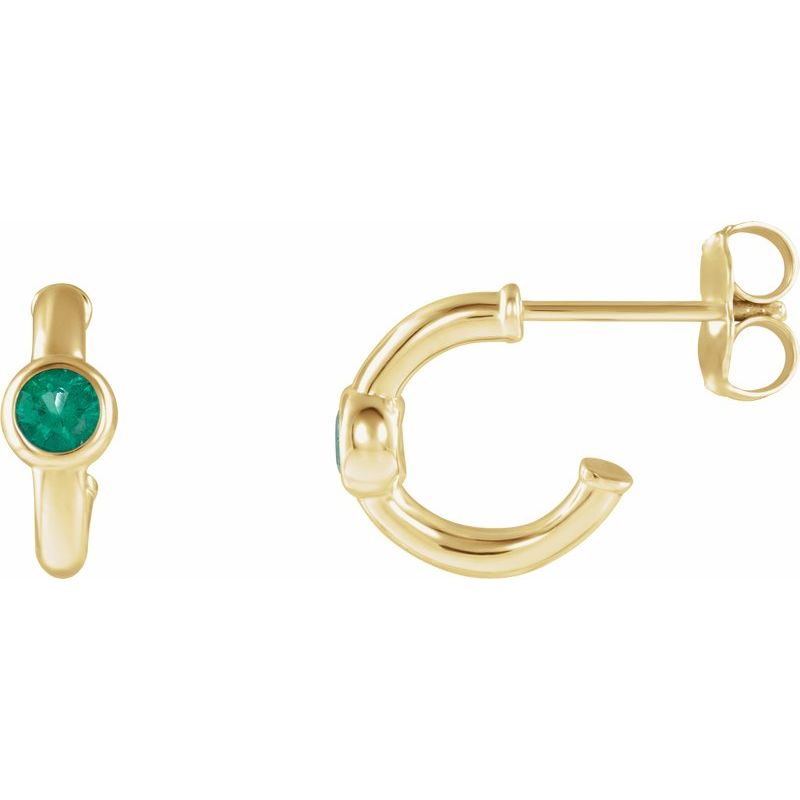 Bezel-Set Huggie Earrings