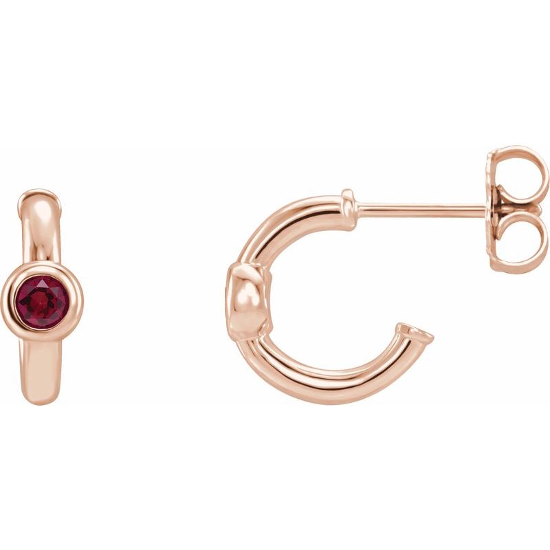 Bezel-Set Huggie Earrings