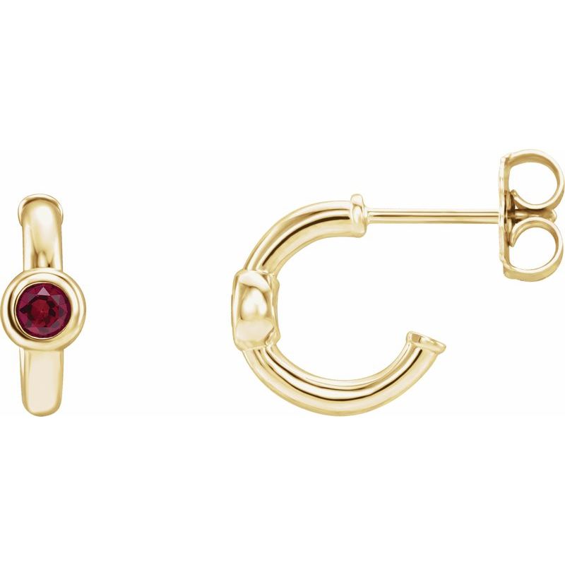 Bezel-Set Huggie Earrings