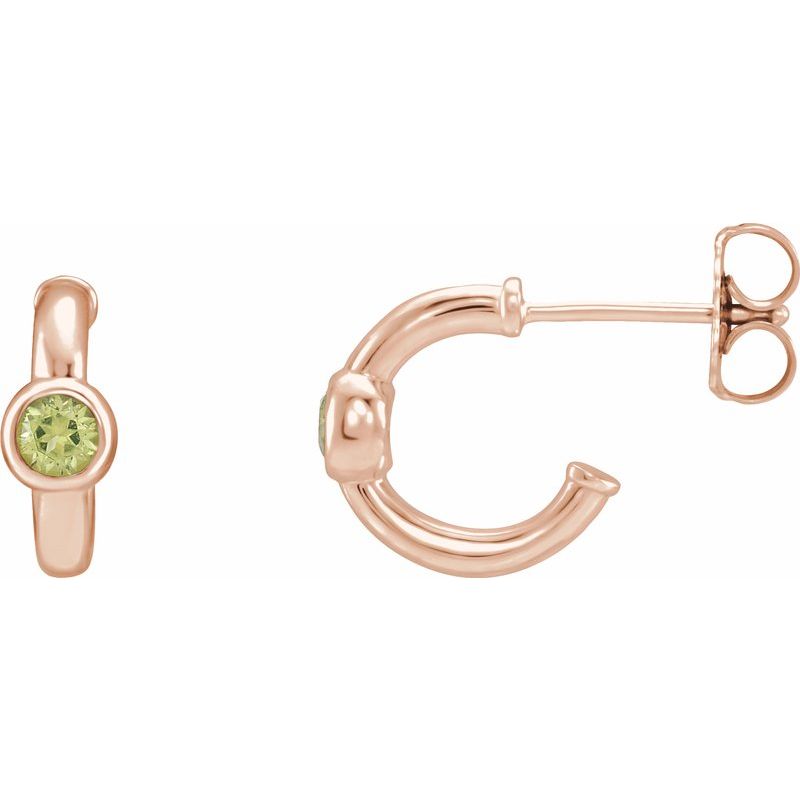 Bezel-Set Huggie Earrings