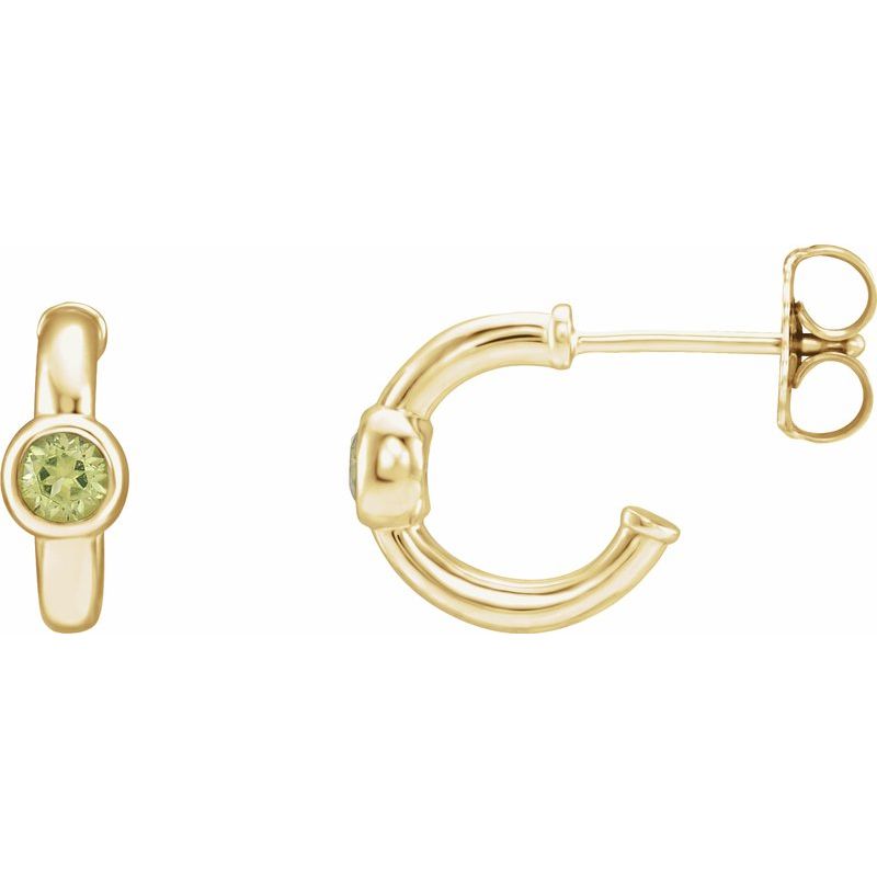 Bezel-Set Huggie Earrings