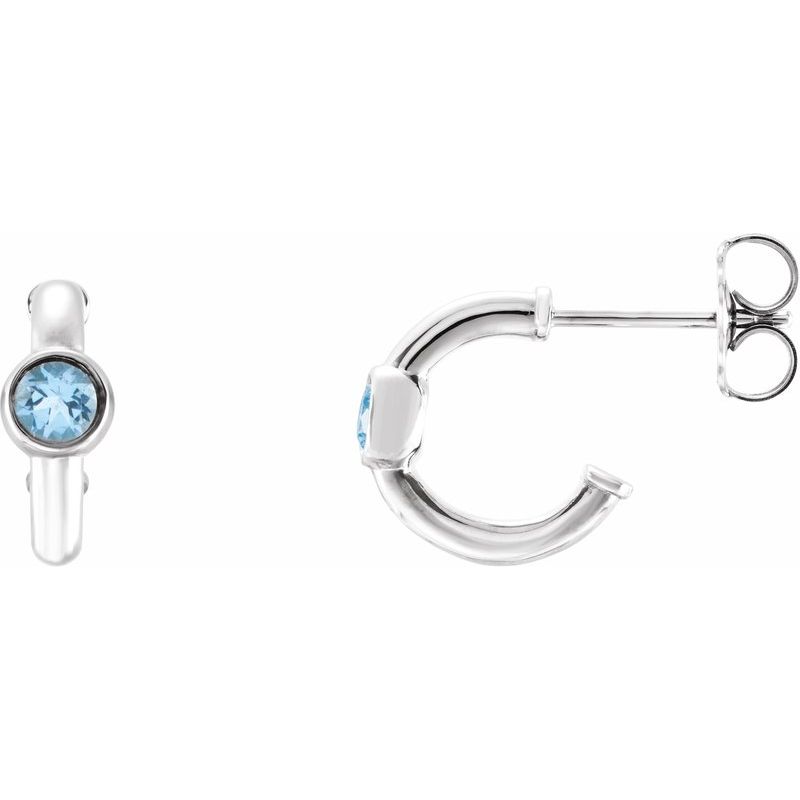 Bezel-Set Huggie Earrings