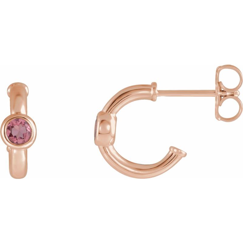 Bezel-Set Huggie Earrings