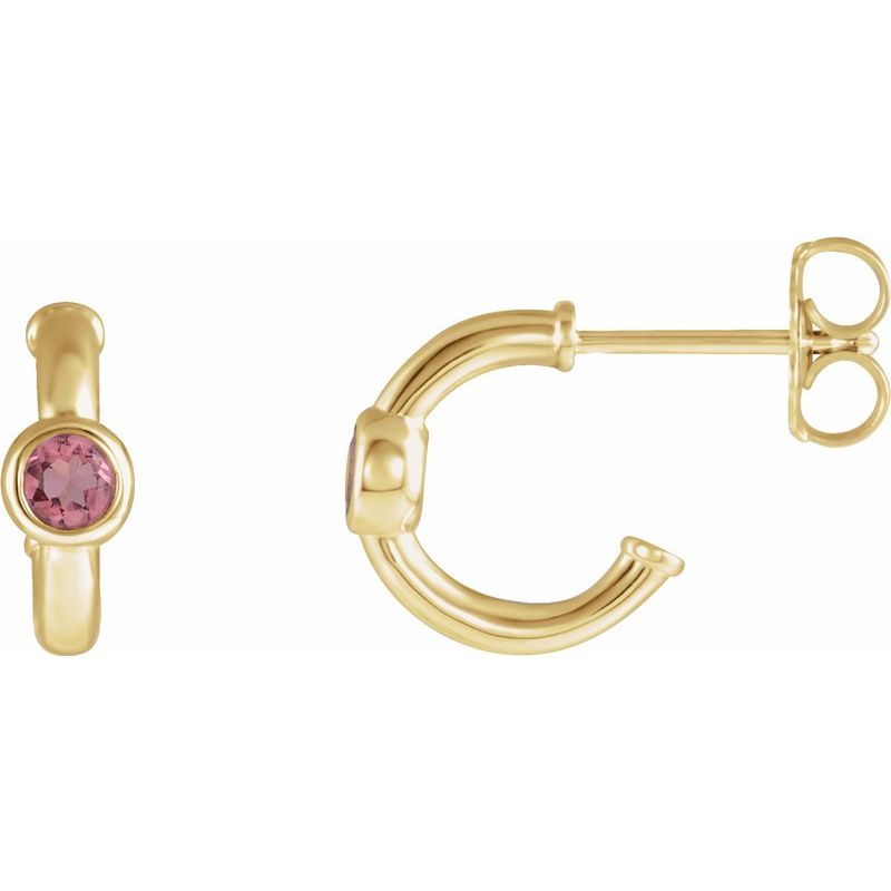 Bezel-Set Huggie Earrings