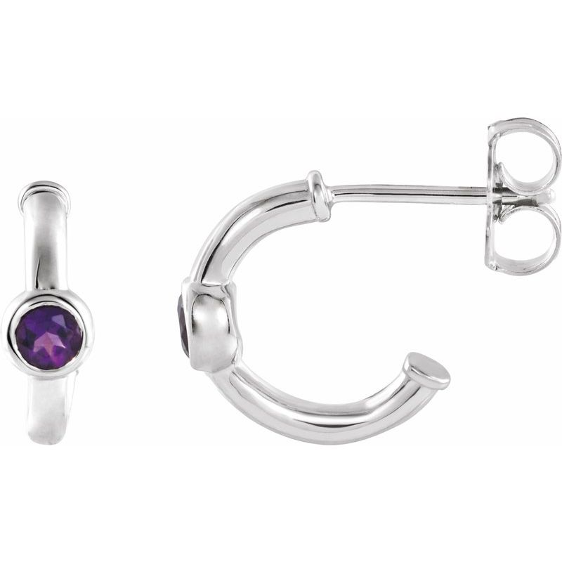 Bezel-Set Huggie Earrings