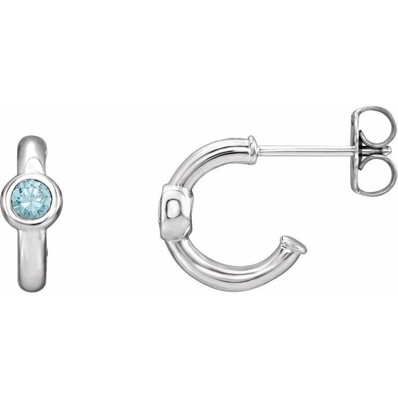 Bezel-Set Huggie Earrings