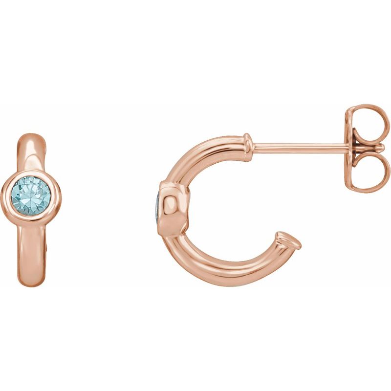 Bezel-Set Huggie Earrings