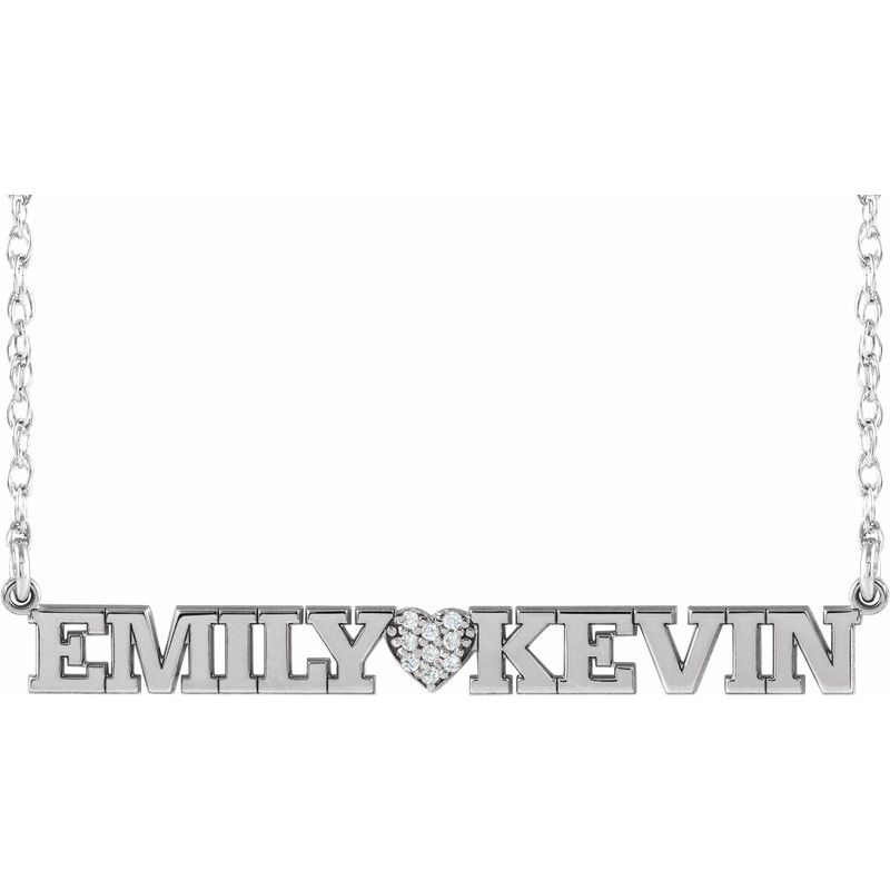 Accented Block Nameplate Necklace