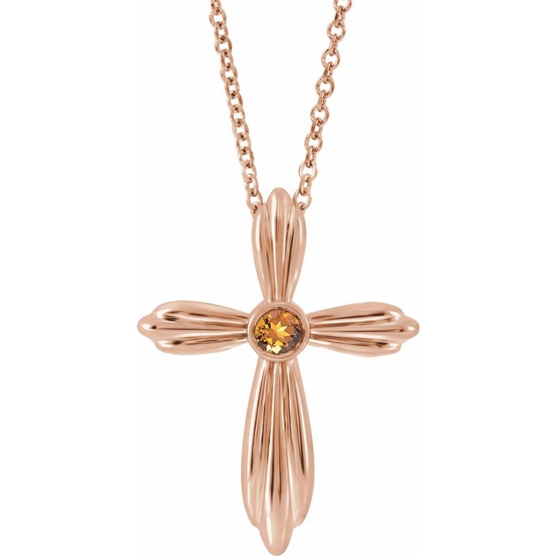 Bezel-Set Cross Necklace or Pendant