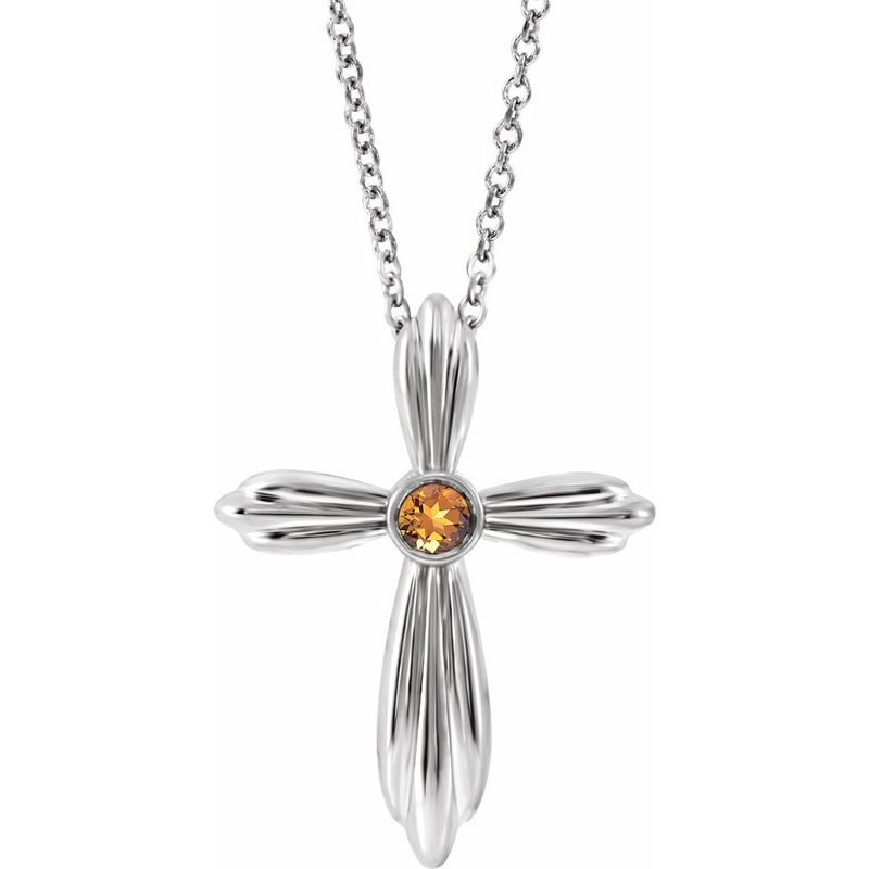 Bezel-Set Cross Necklace or Pendant