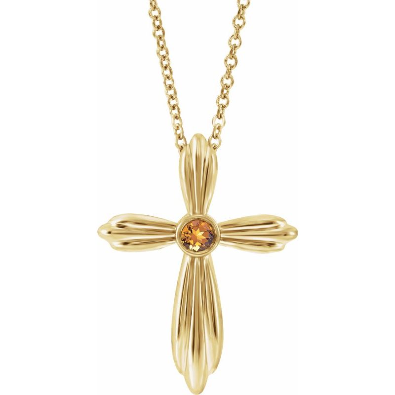 Bezel-Set Cross Necklace or Pendant