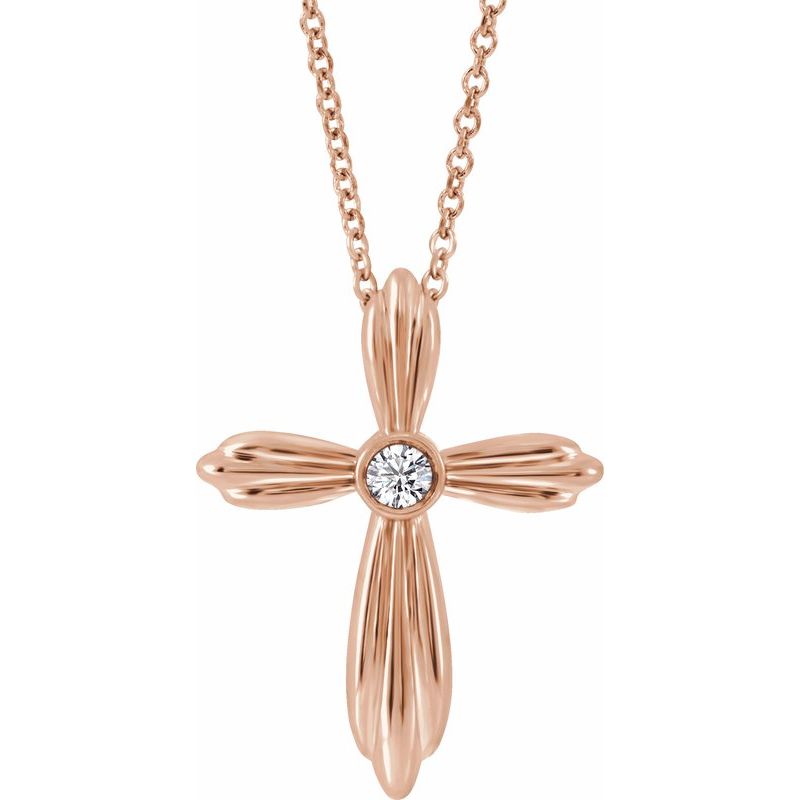 Bezel-Set Cross Necklace or Pendant