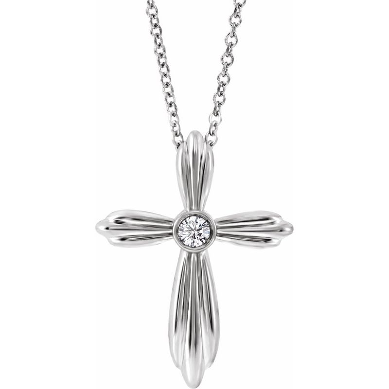 Bezel-Set Cross Necklace or Pendant