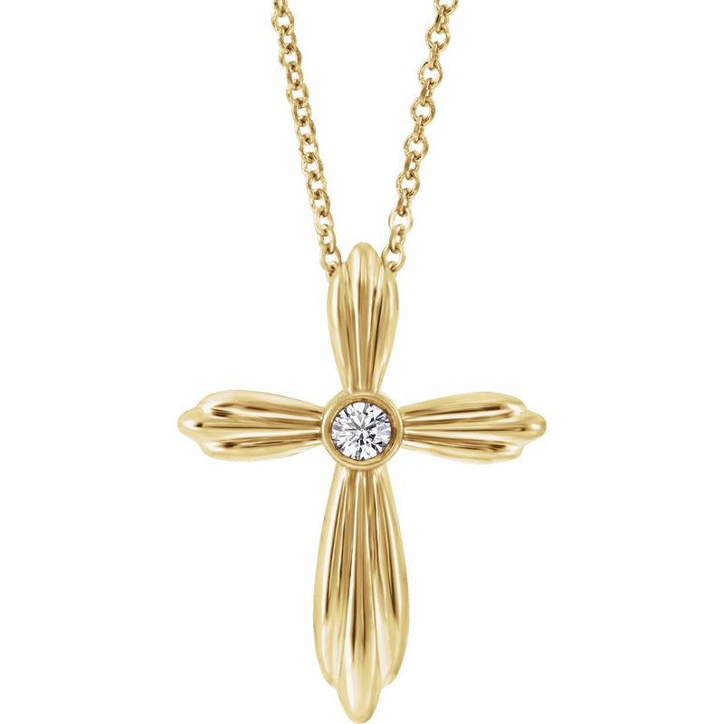 Bezel-Set Cross Necklace or Pendant