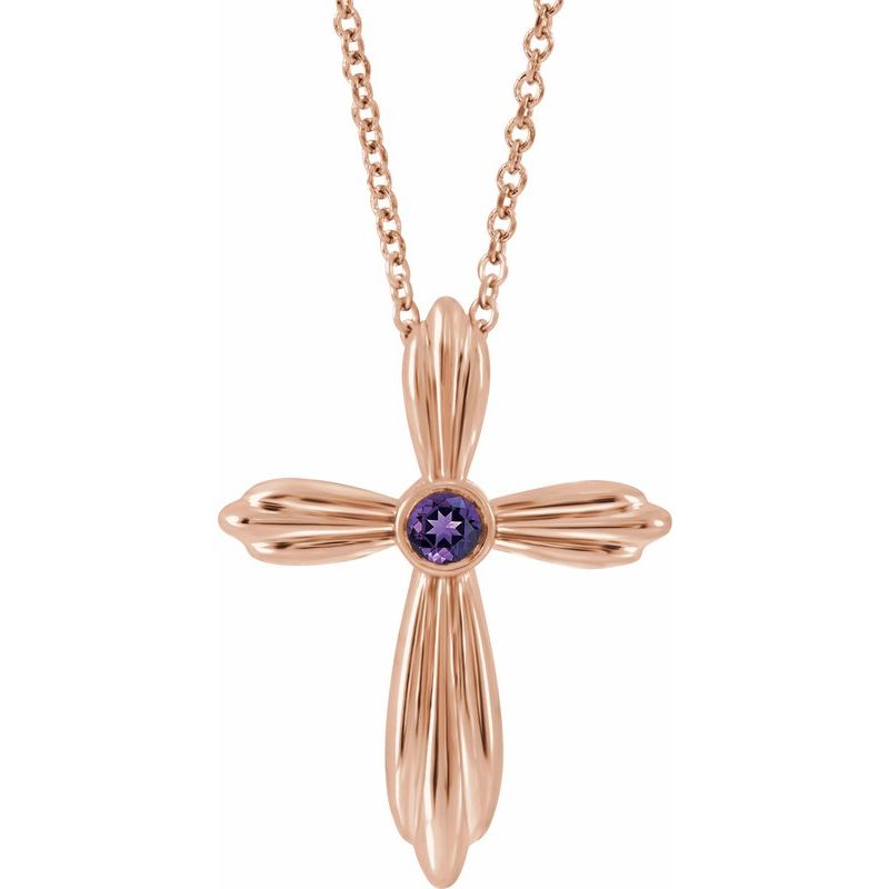 Bezel-Set Cross Necklace or Pendant