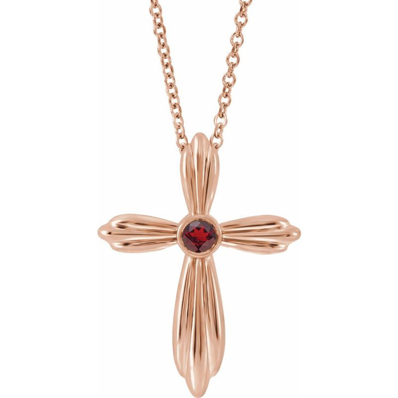 Bezel-Set Cross Necklace or Pendant