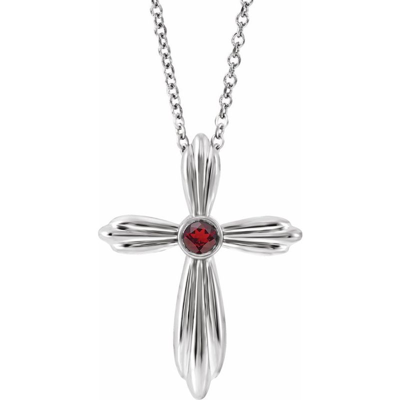 Bezel-Set Cross Necklace or Pendant