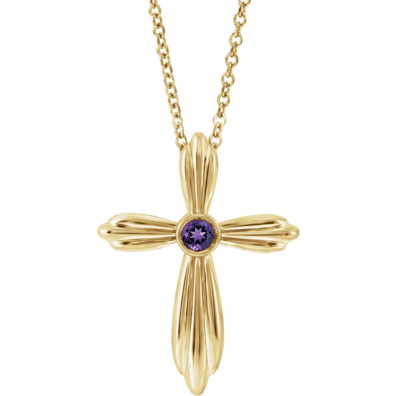 Bezel-Set Cross Necklace or Pendant
