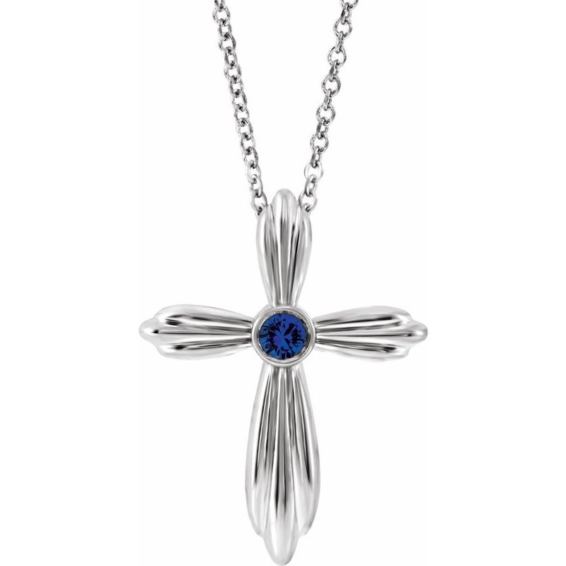 Bezel-Set Cross Necklace or Pendant