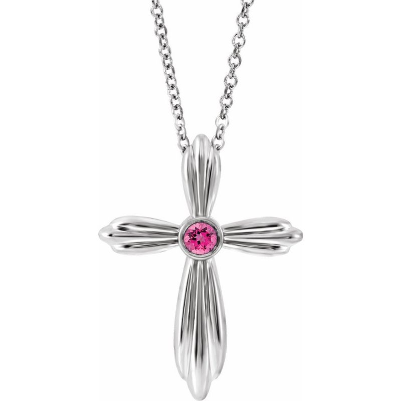 Bezel-Set Cross Necklace or Pendant