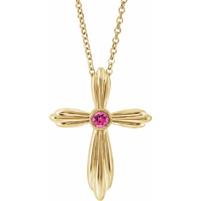 Bezel-Set Cross Necklace or Pendant