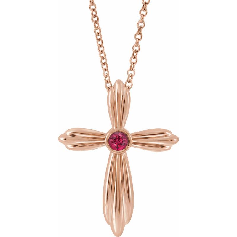 Bezel-Set Cross Necklace or Pendant