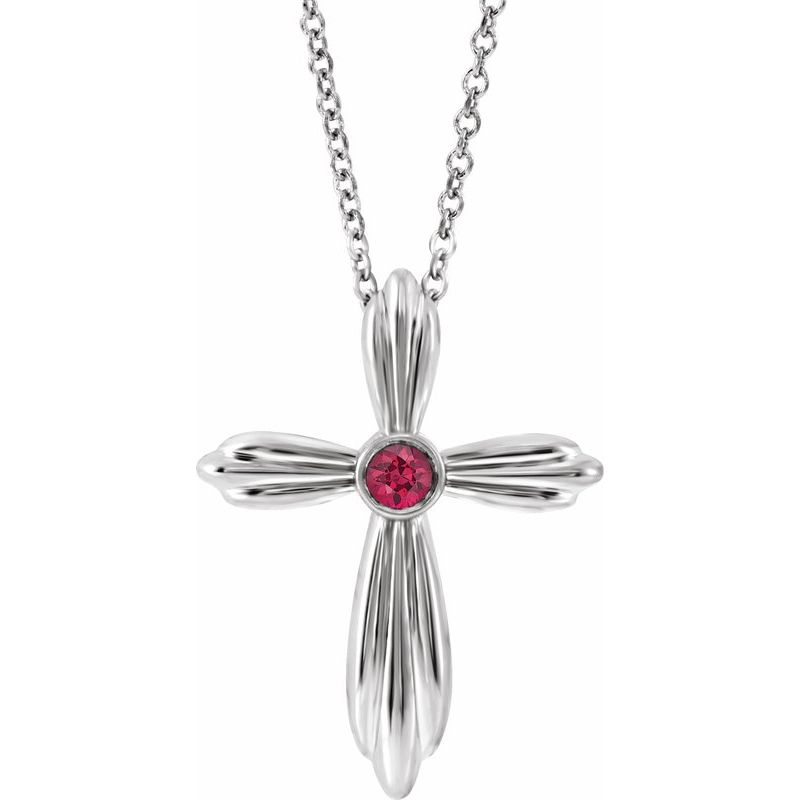 Bezel-Set Cross Necklace or Pendant
