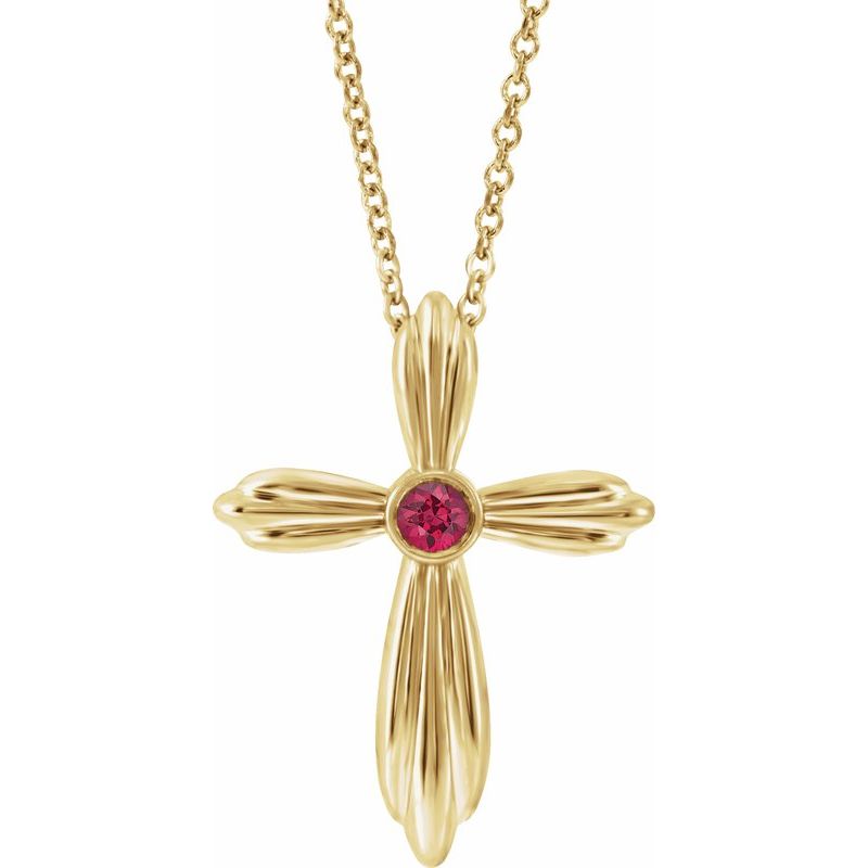 Bezel-Set Cross Necklace or Pendant