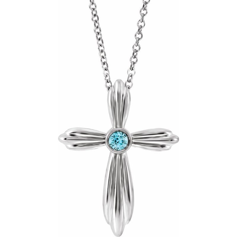 Bezel-Set Cross Necklace or Pendant