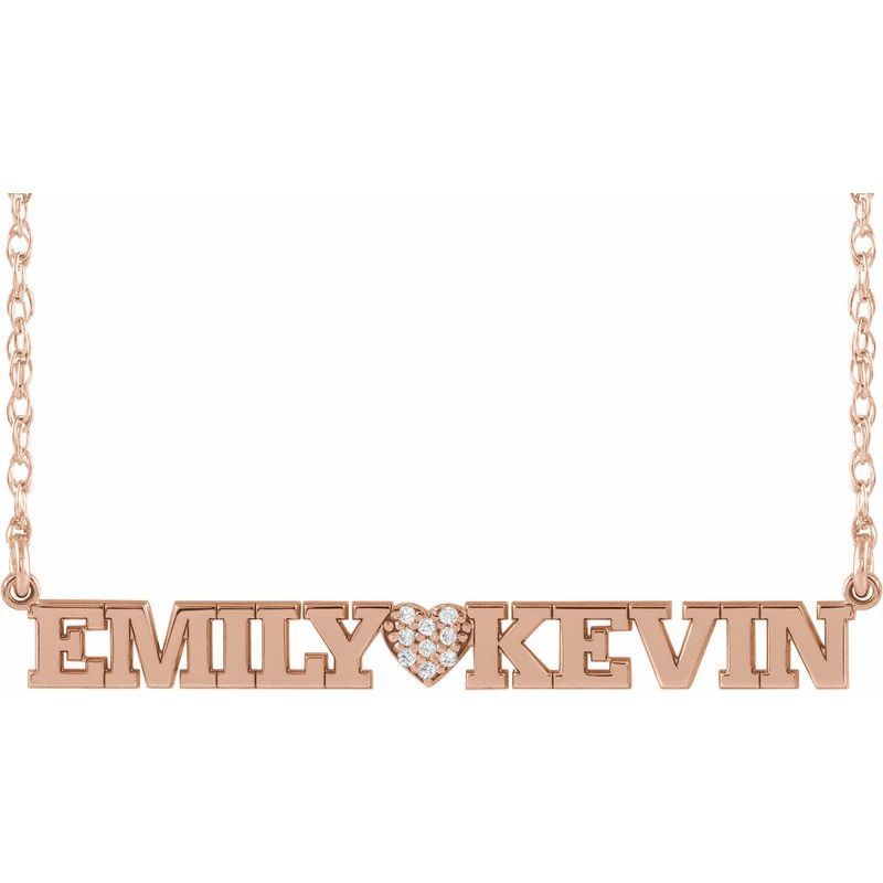 Accented Block Nameplate Necklace