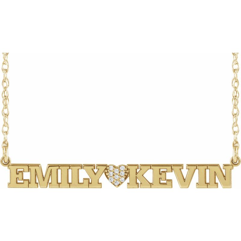 Accented Block Nameplate Necklace