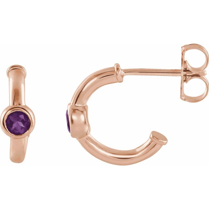 Bezel-Set Huggie Earrings