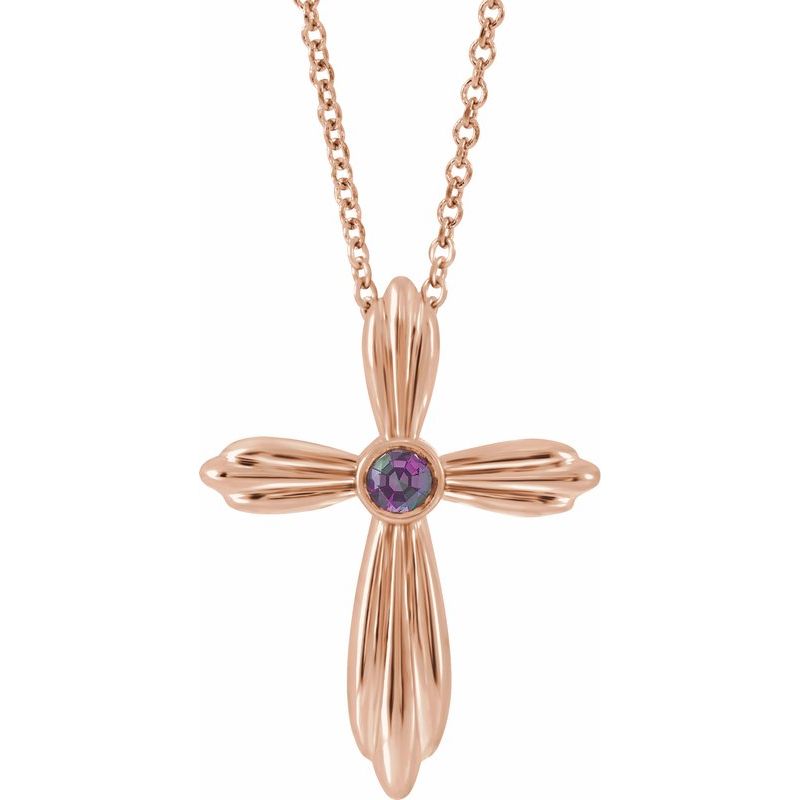 Bezel-Set Cross Necklace or Pendant