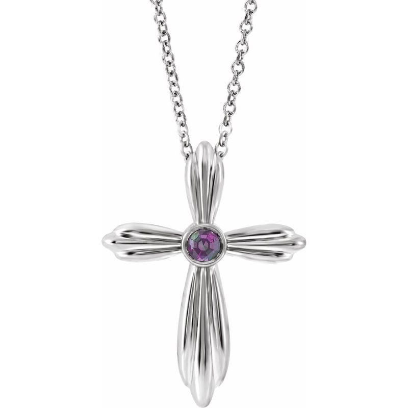 Bezel-Set Cross Necklace or Pendant