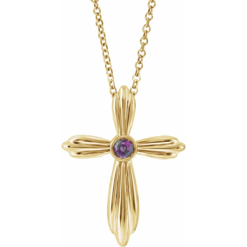 Bezel-Set Cross Necklace or Pendant