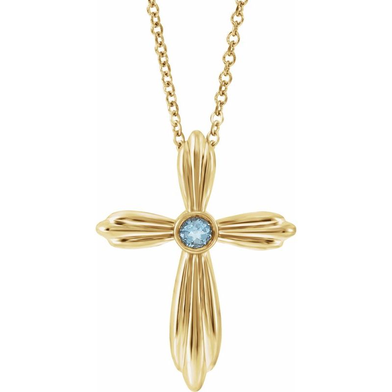 Bezel-Set Cross Necklace or Pendant
