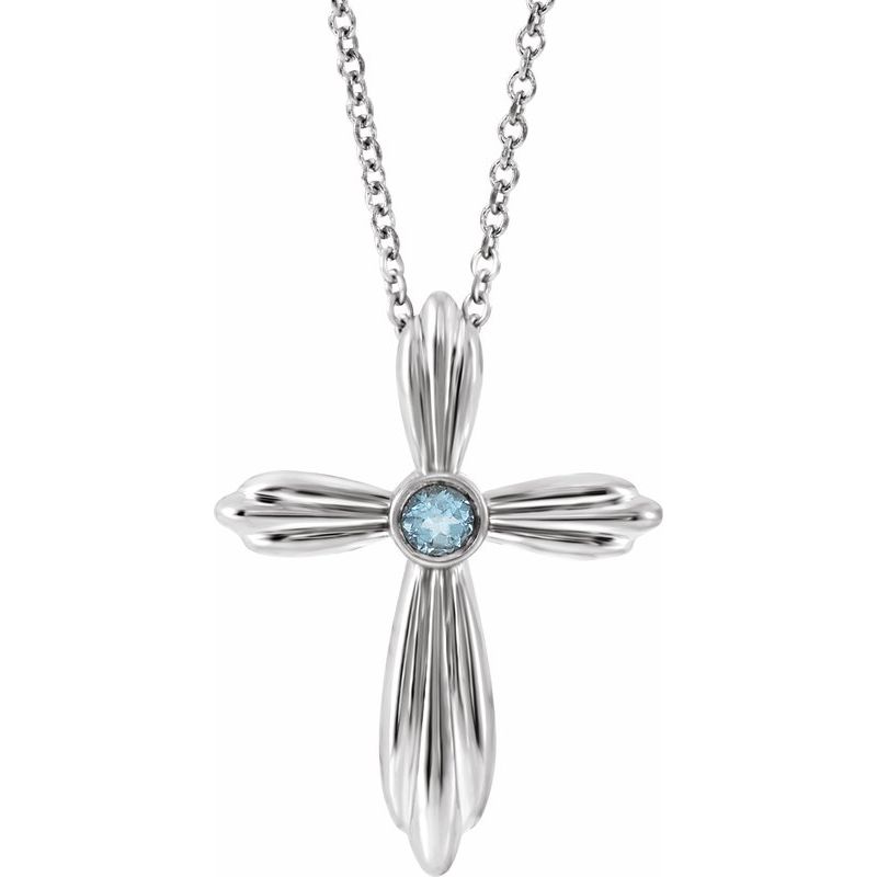 Bezel-Set Cross Necklace or Pendant