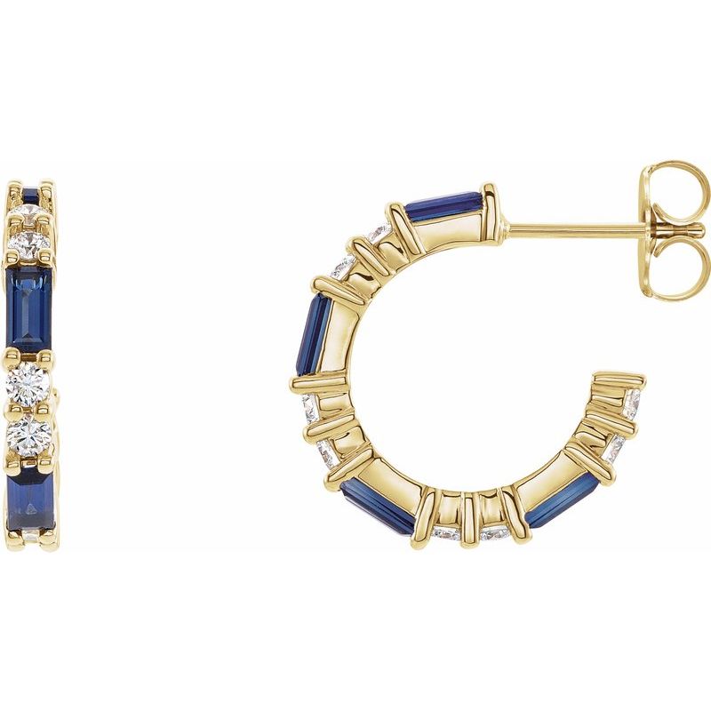 Accented Hoop Earrings — Natural Diamond 17.2 mm