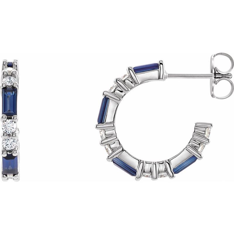 Accented Hoop Earrings — Natural Diamond 17.2 mm