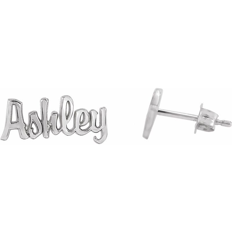 Script Nameplate Earrings